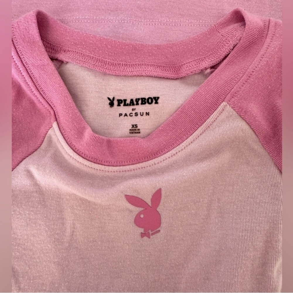 Playboy x PacSun Pink and White Tee
